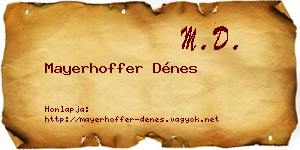 Mayerhoffer Dénes névjegykártya