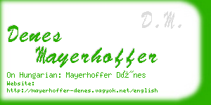 denes mayerhoffer business card